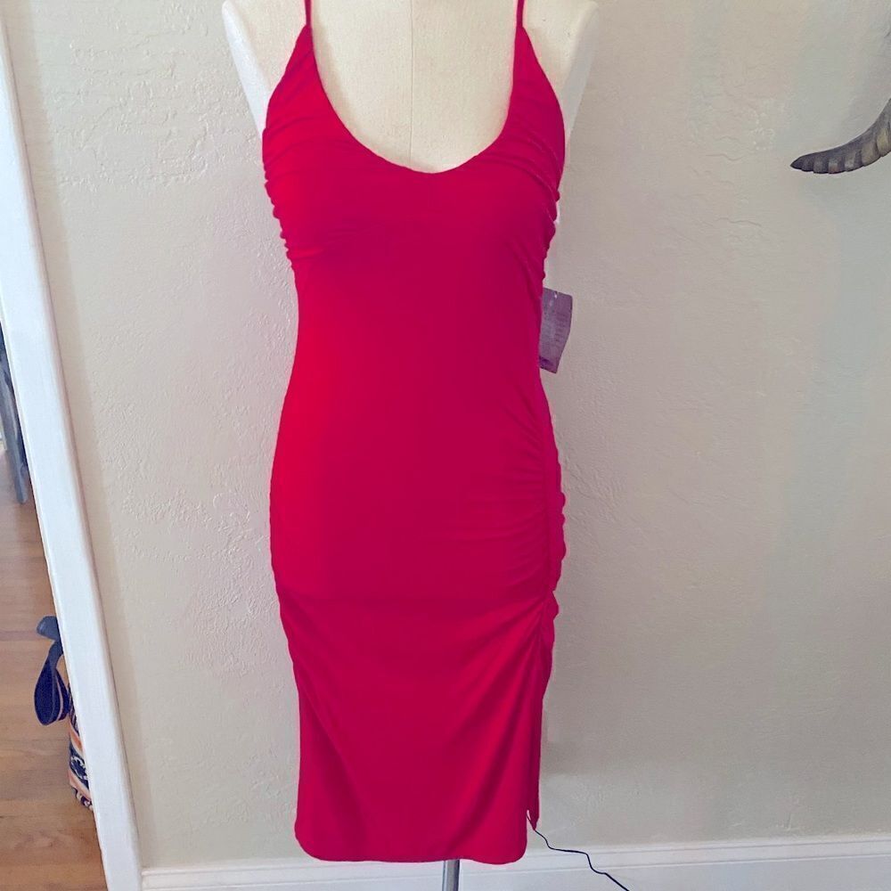 NWT Red Dress w/ Ruched Sides by Velvet Torch Sz S